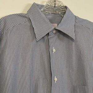 Ermenegildo Zegna P-Comfort Fit Long Sleeve Stripe Dress Shirt Tag Sz 42/16 1/2”